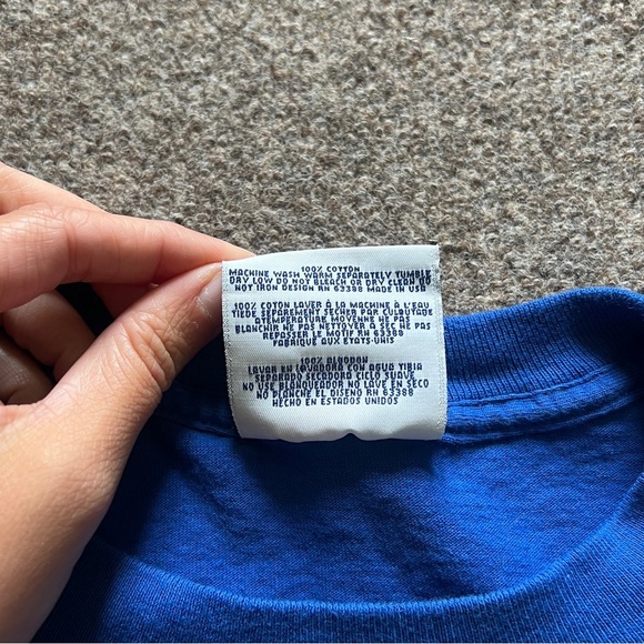 Logo Athletic Vintage 1996 NFL Giants Single Stitch Blue Short Sleeve T Shirt XL - Picture 5 of 11